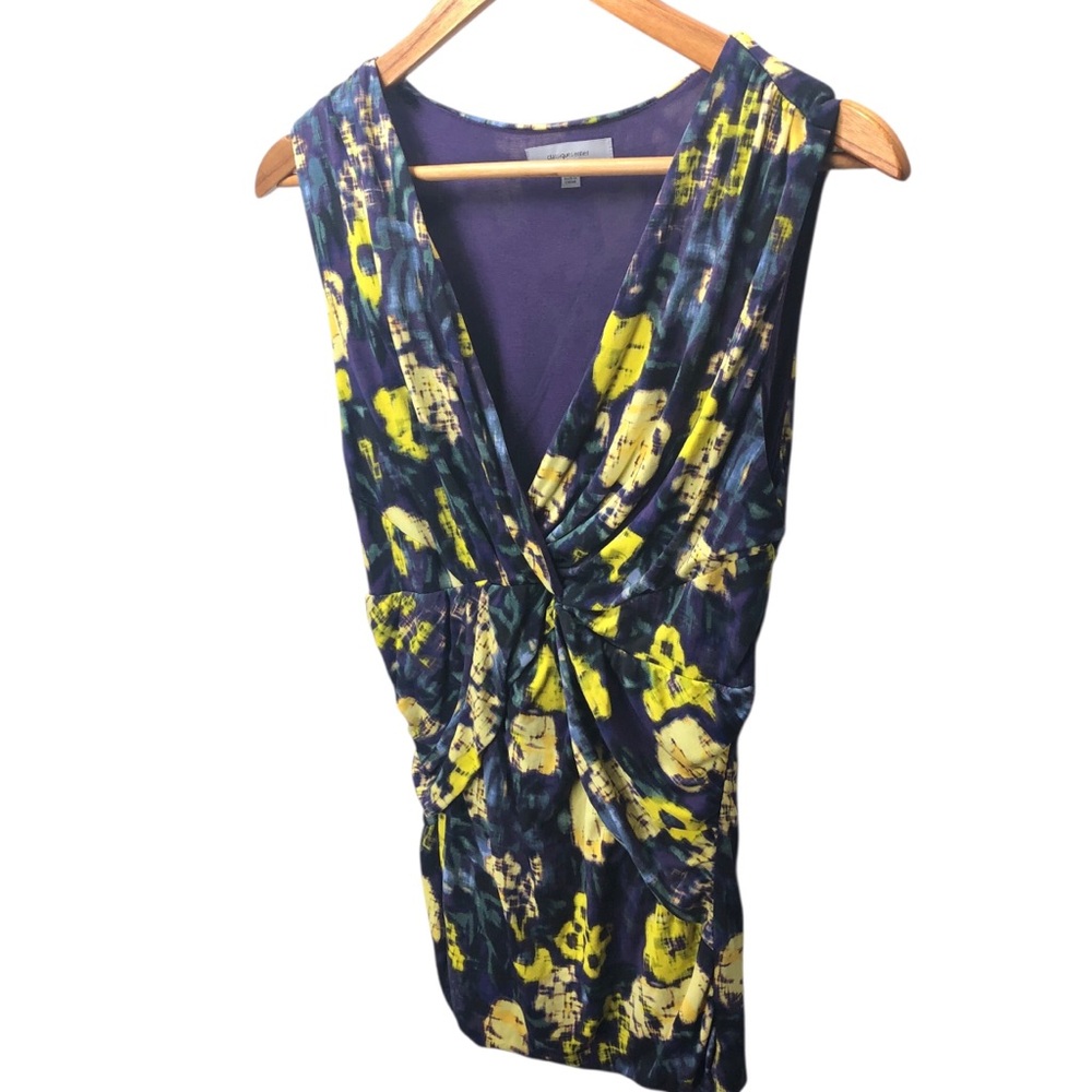 Classiques Entier Sz M Silk Blend Blouse Top Colorful Sleeveless Ruched Babydoll - Picture 7 of 10
